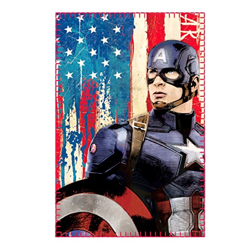 Marvel Avengers Captain America Kinder Fleecedecke, 100 x 150 cm, Original Lizenzware