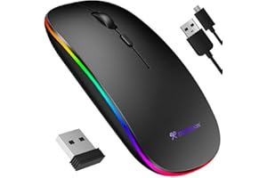 GADIRIA Ratón Inalámbrico 2.4 G Recargable Ultra Delgado, Silencioso y Ultra Ligero. Ratón Ordenardor Gaming - Gamers Wireless Mouse. Ratón Pequeño para Portátil, PC y Ordenadores Gaming.