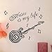 Hotportgift Guitar Inspiring Quote "Music Is My Life" Wall Sticker For Room Decal