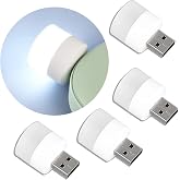 Linwnil Gece USB Işıkları, Mini LED Ampul, Takılabilir, Sıcak Beyaz, Kompakt, Yatak Odası, Banyo, &Ccedil;ocuk Odası, Koridor, Mutfa