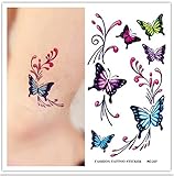 SONGQEE(TM) Colorful Butterfly Body Art Stickers Removable Waterproof Temporary Tattoo ,Pack of 5