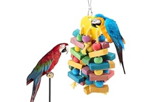 FTVOGUE Papagei Spielzeug Vogel Spielzeug Hängen Holzspielzeug Papagei Schaukel Geeignet für Papageien und Vögel