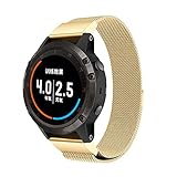 MuSheng for Garmin Fenix 5 Plus Armband Band, Fashion Fitness Magnetisch Schleife Edelstahl Armband Für Garmin Fenix 5 Plus (Gold)