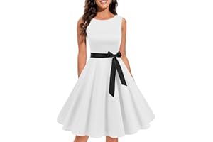 Gardenwed Abito da Cocktail Vintage Senza Maniche Vintage da Ballo Anni '60 Anni '60 Rockabilly