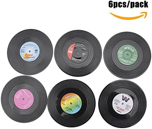 Creative Vinyl Record Mat, Drinks Holder Pad, Pack of 6pcs, by The Cheers