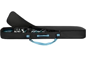 Navaris Snowboard Bag for Men and Women - 157 cm - with Side Pocket & Adjustable Straps - For Easy Snowboard Carrying - Black & Light Blue