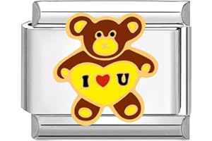 Quiges Dije Acero Inoxidable Link 9mm compatible con pulseras del estilo de Nomination #514