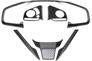 Dreamseek Steering Wheel Cover Strip Trim for Honda Civic 2016 2017 2018 2019 2020 2021 Interior Steering Wheel Decoration Sticker Carbon Fiber Style
