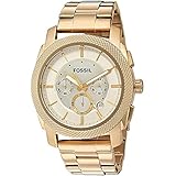Fossil Machine fs5193 – Herren Armbanduhr in Edelstahl PVD Gold mit Crono, 24 h Uhr und Kalender