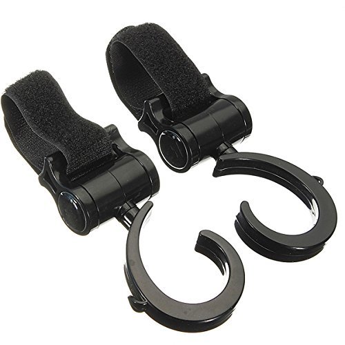 hook -TOOGOO (R) Stroller Clip Bag Clip Universal hook rotates 360 ¡ã Black