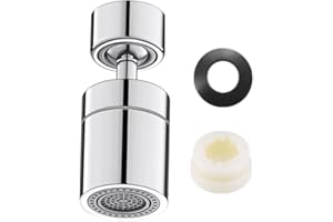 BINPHORM 360°Giratorio Aireador de Grifo,Aireador Grifo Cocina Lavabo Cocina Baño Boquilla Fregadero Acero Inoxidable Agua Grifo Filtro Extensor Perlizador Universal