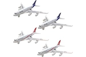 CLKDPNO AirPlane Toys-4 Piece Pull Back Plane Toys Set - Diecast Aeroplane Model Age 2+ for Boys & Girls, Easy to Play Christmas & Birthday Gifts