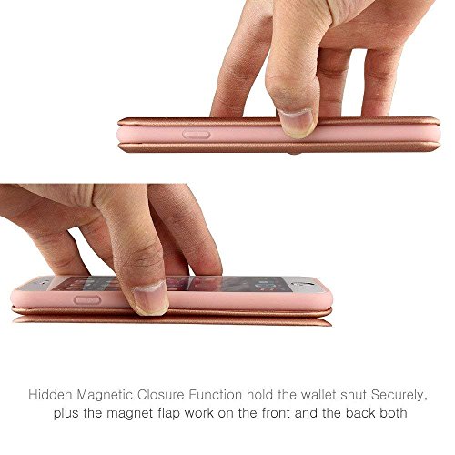Nouske Funda tipo cartera para iPhone 6 y 6S de 4 7 pulgadas de Apple  Oro rosa