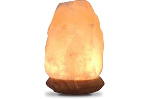 ZEN LIGHT Lampe USB en Cristal de Sel d'Himalaya Rock - 100% Authentique Cristal de Sel d'Himalaya Naturel - Sculpté à la Main – Base en Bois – Câble Alimentation USB fourni - Environ 500g - Zen’Light