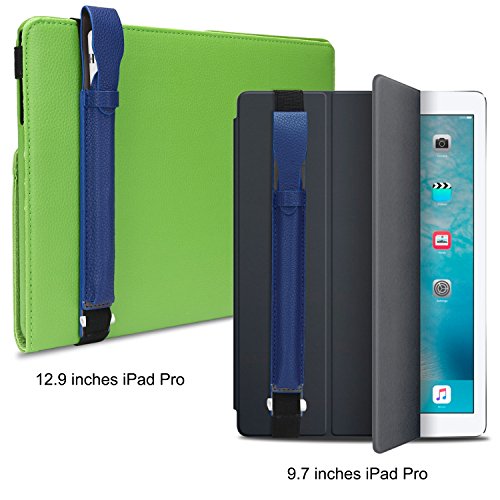 Apple Pencil hülle halter, SOCU Premium-PU Leder Bleistift Taschen Sleeve abnehmbare Beutel-Abdeckung für Apple-Bleistift für iPad Pro 9.7, 12.9 Zoll tiefblau - 3