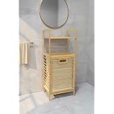 Digithome Bambu ECO-LITE BASIC Kirli Sepetli 2 Raflı Banyo D&uuml;zenleyici &Ccedil;amaşır Sepeti DB-0031