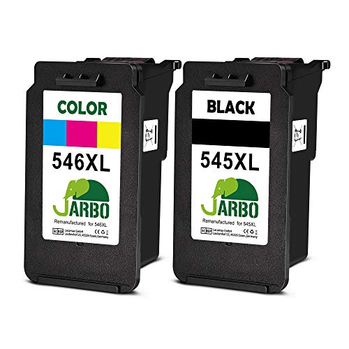 JARBO Remanufactured Cartucce Canon PG-545XL CL-546XL (1 Nero,1 colore) Compatibile con Canon PIXMA MG2550 MG2550S MX495 TS3150 TR4550 iP2850 MG3051 MG3050 MG2950 MG2450 TS205 TS305 TS3151 TR4551