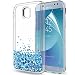 Produktbild Galaxy J5 2017 Hülle,J5 2017 Duos Glitzer Hülle mit HD-Schutzfolie,LeYi Neu Original Handy hülle ßamsung Galaxy j5 2017 Case Glitzer Durchsichtig Transparent,Süße Mädchen Glänzende Flüssig Bewegende Treibsand Transparent Silikon Bumper PC + TPU Zwei Schichten Hard Handyhülle für Galaxy J5 2017 Case Cover ZX TS Blau