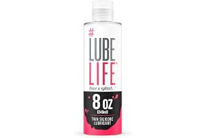 Lube Life Thin Silicone Based Long Lasting Lubricant,8oz | Water Resistant Personal Lubricant for Men Women Couples Ultra Thin Shower Proof Silky Glide