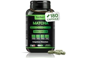 SAVIBEN integratore Te Verde Matcha Giapponese 180 Capsule per dieta keto The Matcha Dimagrante naturale ultra Potente Antiossidante Energizzante Potenzia il Metabolismo Rafforza difese immunitarie