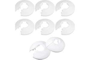 GRVICH 8 PCS Plastic Radiator Pipe Covers Pipe Collars White Radiator Pipe Collars, Radiator Pipe Covers White Pipe Covers, Water Pipe Covers Fit for 15 mm Diameter Pipe