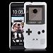Produktbild HTC One (M7 - neu smartphone 2013) Hülle Hardcase (Harte Rückseite) Hülle Cover - "Retro Gameboy" Muster Schutzhülle für HTC One (NICHT HTC One X X+ S SV V etc.) Weiß