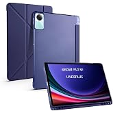 UnDePlus Redmi Pad SE 11in&ccedil; ile uyumlu Kılıf Kalem B&ouml;lmeli Trifolding Case Lacivert