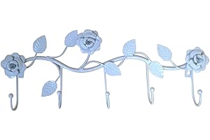 OUNONA Appendiabiti in Ferro con 5 Ganci Design a Forma di Rosa Versatile Facile da Installare per Casa E Hotel