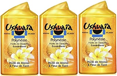 Ushuaia Ushuaïa - Polynésie Huile de Douche Ensoleillante à l'Huile de Monoï & Fleur de Tiaré - 250 ml - Lot de 3