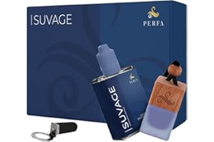 Suvage Gift Set with Refill Bottle | Car Scents Air Freshener with Sauvage Fragrance | Strong Car Perfume Air Freshener | Odour Eliminating Car Air Fresheners by Perfa