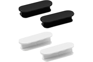 POXIAOER Self Adhesive Handles for Window Cupboard Door Handles, Plastic Stick on Handle Cabinet Pull Fridge Sliding Glass Door Furniture Handle Pulls, White and Black