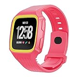 YEARNLY Robustes Gehäuse für Fitbit Versa Uhren mit Silikonarmband, stabiles Gehäuse für Fitbit Versa Uhr mit Silikonarmband