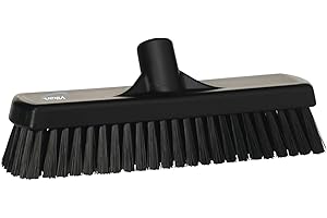 Vikan 70609 Deck Scrub, 11-3/4" Polyester Bristle, Black