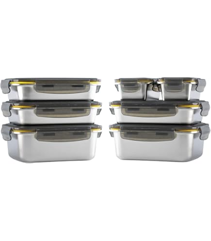 Lot De 3 Boîtes De Conservation Inox Rectangulaires 400 Ml - Sans BPA, Passe Au Four