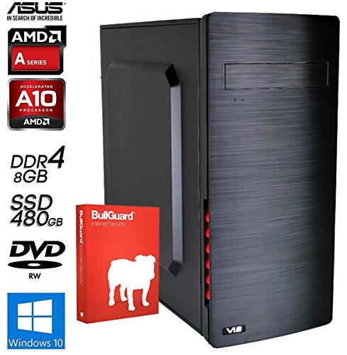 SNOGARD Office / Multimedia PC | AMD A6-5400K | 8GB DDR3 | 1TB HD | Radeon HD7540D | W10Pro | 7.1 Sound | Desktop Computer