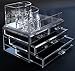 DOUBLE LAYER BEAUTY GLAM CLEAR ACRYLIC COSMETIC DRAWER / MAKE UP NAIL POLISH VARNISH DISPLAY STAND / ORGANISER / RACK / HOLDER CAN ALSO BE USED FOR MAKEUP BRUSH SETS, JEWELLERY AND ARTS AND CRAFT - 12 SECTIONS