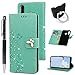 Produktbild idlehour Handyhülle Flip Case für Huawei P30 Lite, PU Leder Case Cover Magnet Schutzhülle Tasche Schutz Cover Flipcase Etui Brieftasche Flipcover mit Ständer und Magnetverschluss, Minzgrün