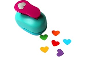ODETOJOY Handheld Scrapbooking Punch Cutters Album Cards Paper Crafts Puncher Hole Punches Supplies with Shape Heart