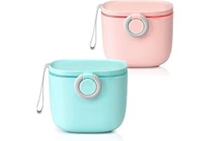 Infant Milk Container,RoadLoo 2Pcs Milk Powder Dispenser Travel Milk Powder Container Portable Milk Powder Storage Food Snacks Storage for Travel Feeding with Leveler and Spoon