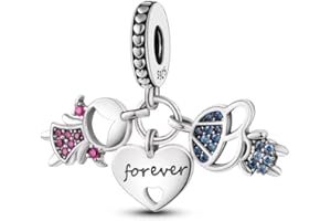 KUNSIR Ciondolo Argento Sterling 925 con Cubic Zirconia Pendenti per Pandora Braccialetti, Compatibile con Braccialetti e Collane europei, perfetto Regali per Moglie e Ragazze C1