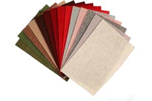 MONDO TESSUTI Feltro Pura Lana Pacco Colori Assortiti 14 pezzi - 14 Colori Feltro 20 * 30 cm FELTRO LANA DIY Tessuto Altissima Qualità Made In Italy