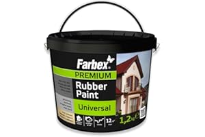 FARBEX Universale Rapide 1,2kg - Peinture Caoutchouc Etanche - Blanche