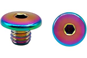 RISON-Titanium 2pcs Tornillos de Titanio para Palanca de Freno de Bicicleta M5, Pernos de Tapa de Cilindro de Aceite, Tornillo de Manetas de Freno de Mano Ciclismo para Shimano XT