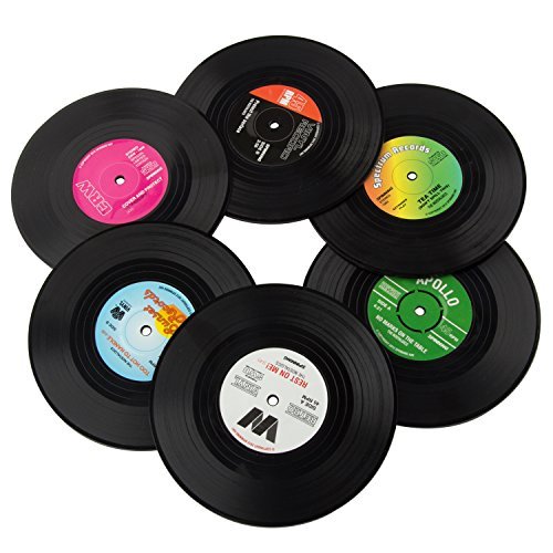 Discoball (6 PCS) Retro Vinyl Untersetzer Schallplatten Untersetzer - 3