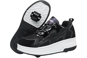 Mateju Kids Roller Skate Shoes for Boys Girls, Skateboarding Skates Outdoor Parkour Shoes Unisex Retractable Skating Sneakers Shoes for Children's Park Sports Walking 2-8 UK