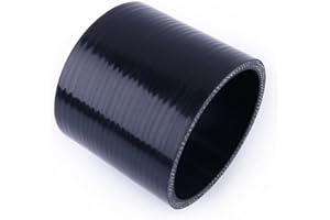 LUXERAD 51mm ID 2 Inch Silicone Straight Hose Connector 76mm Length Black Hoses