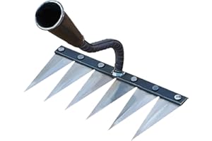 Komsoup Jardin en Métal,Creuse en Acier Trempé,Râteau Déchaumeur,Désherbage, Jardinage, Out Désherbage, Désherbage?5/6/7 Dents Râteau?