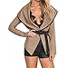 Produktbild Damen Offene Cardigan Strickjacke Strickmantel Mantel mit Gürtel Langarm Elegant Locker Kimono Cardigan Mode Streetwear stylischer Herbst Winter Jacke von Innerternet