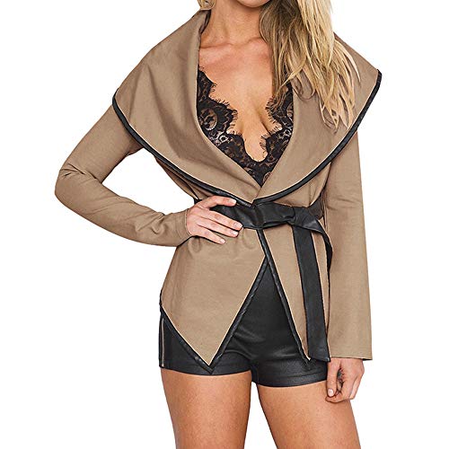 Preisvergleich Produktbild Damen Offene Cardigan Strickjacke Strickmantel Mantel mit Gürtel Langarm Elegant Locker Kimono Cardigan Mode Streetwear stylischer Herbst Winter Jacke von Innerternet
