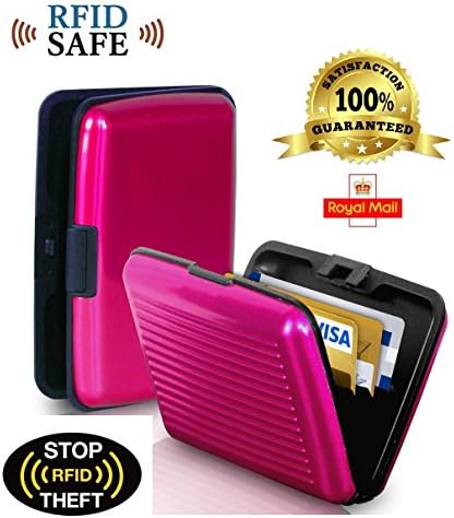 Aluminium Security Credit Card Holder - Protects Your Identity (Pink)